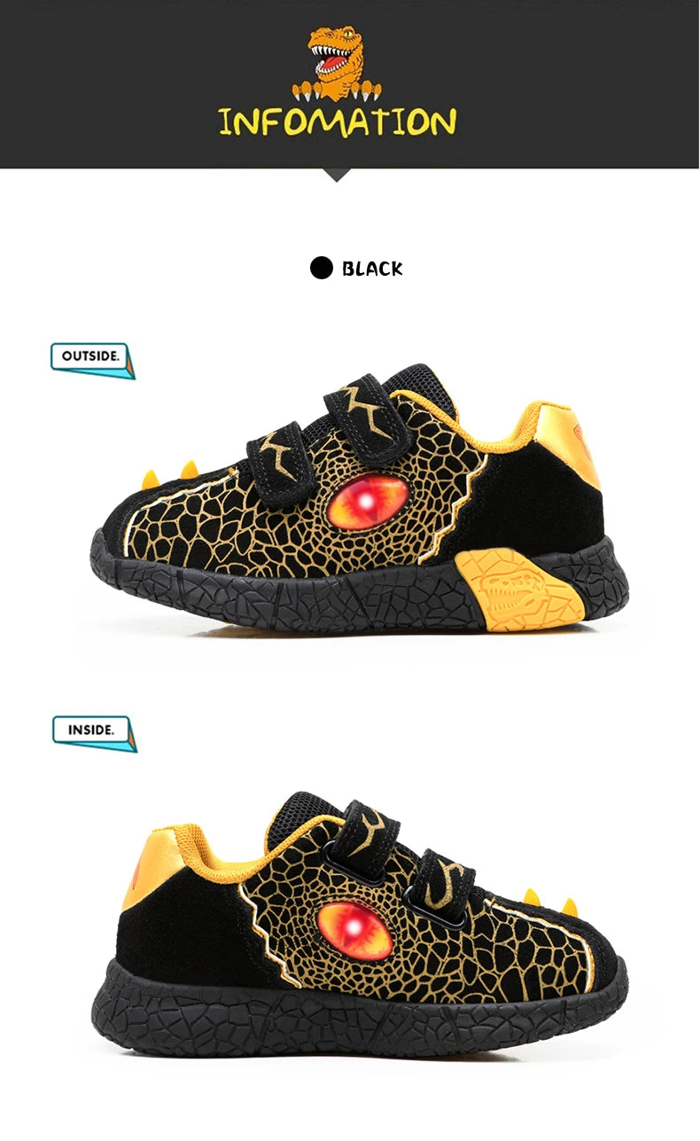 Kids LED Light-Up Sneakers - Boys 3-6Y, Flashing Glowing Sports Shoes for Spring & Autumn, Casual Running Footwear