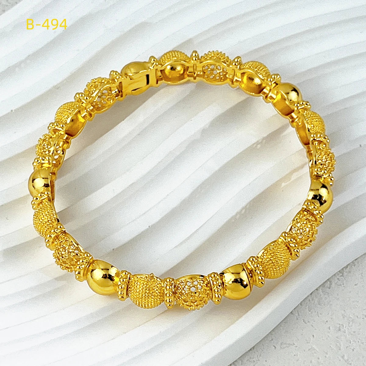ANIID Luxury 24K Gold-Plated Bangles for Women | Arabic Bridal Charm Bracelet | Nigerian Wedding Gift | African Jewelry for Parties
