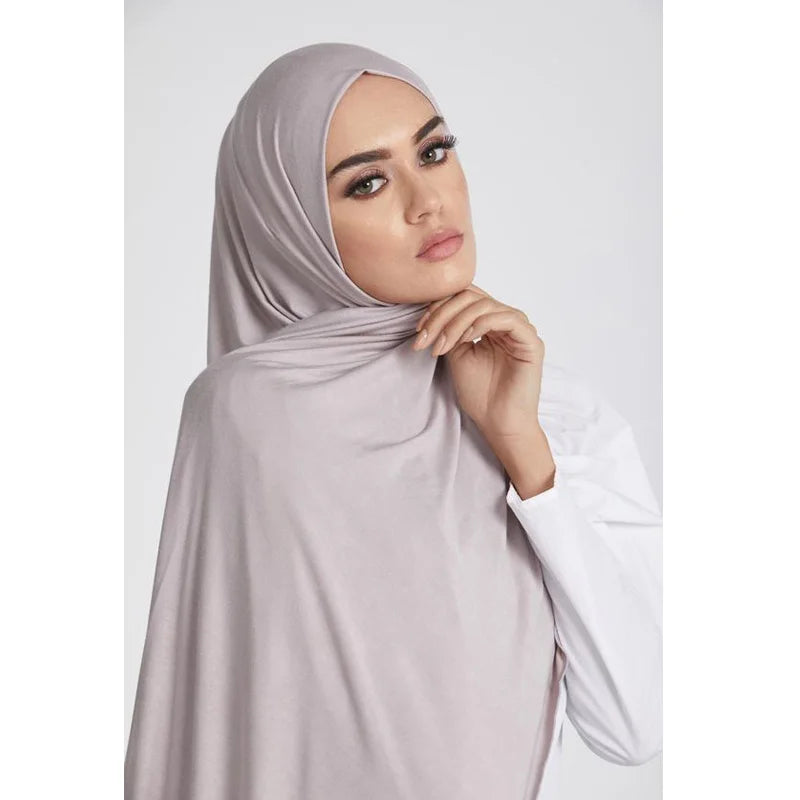 Cotton Jersey Hijab Scarf Long Shawl Plain Soft Turban Tie Head Wraps For Women Headband 170x60cm