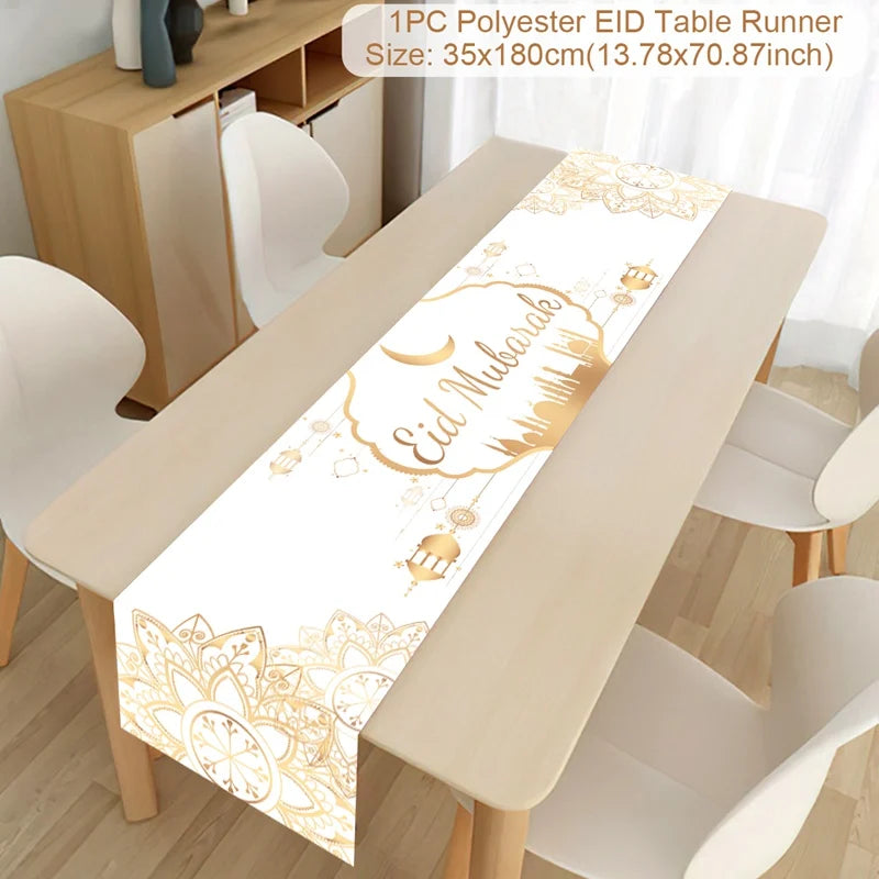 Ramadan Decoration Table Runner EID Mubarak Decor 2025 Home Tablecloth Ramadan Kareem Islamic Muslim Party Eid Al-Fitr Gifts