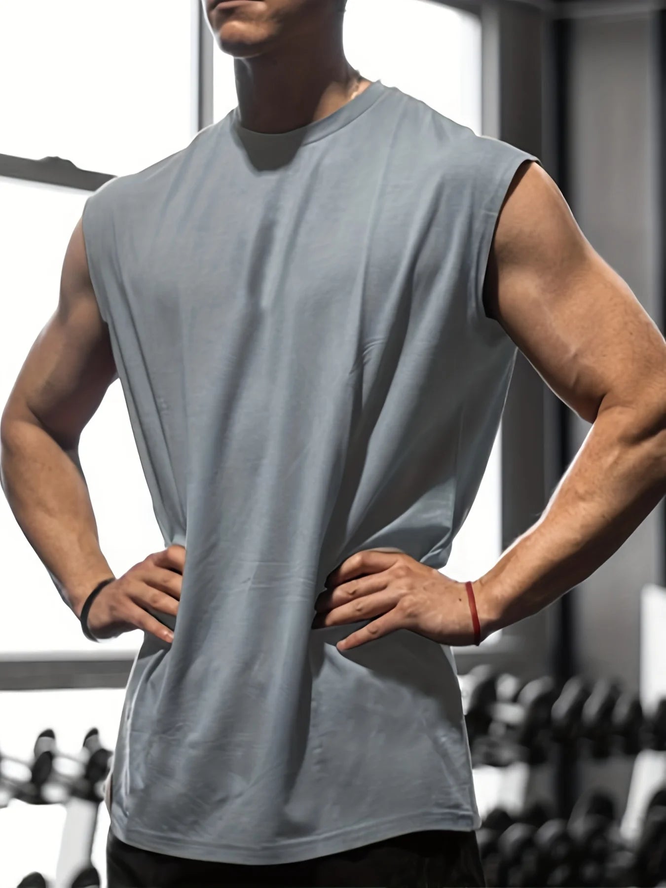 Summer Fitness Vest for Men, Breathable and Loose-Fitting Training Sleeveless T-shirt, Quick-Drying Vest, Fitness Male Clothing