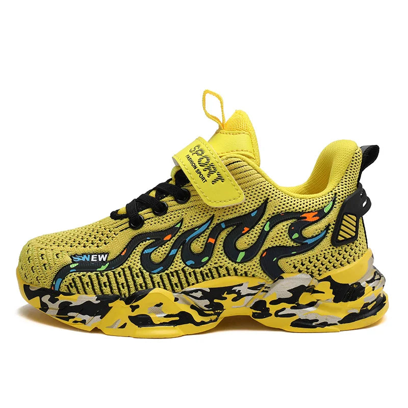 Kids Running Sneakers – Breathable Mesh Casual Shoes for Boys (Ages 7–12)