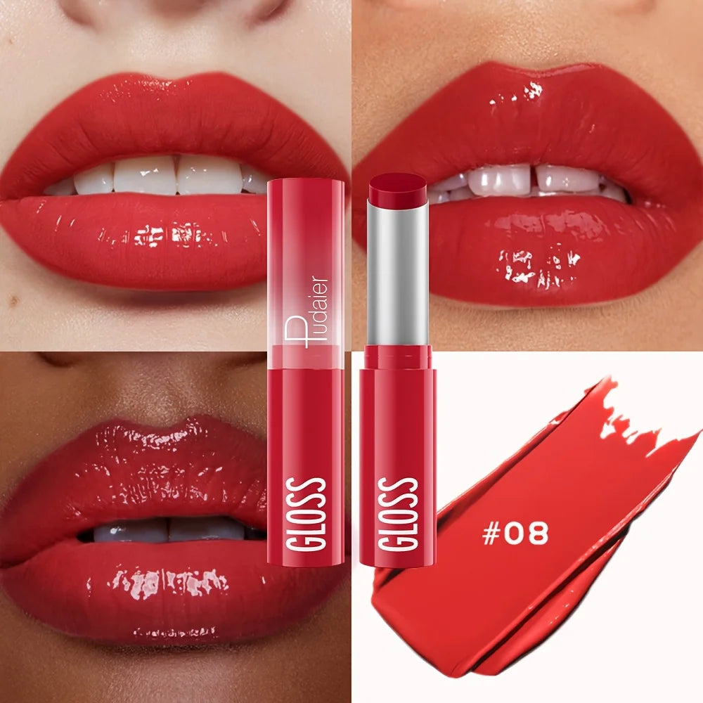 Glass Shine Lip Glaze – Mirror Finish Lipstick, Waterproof, Long-Lasting, Non-Transfer, Plumping Nude Shades