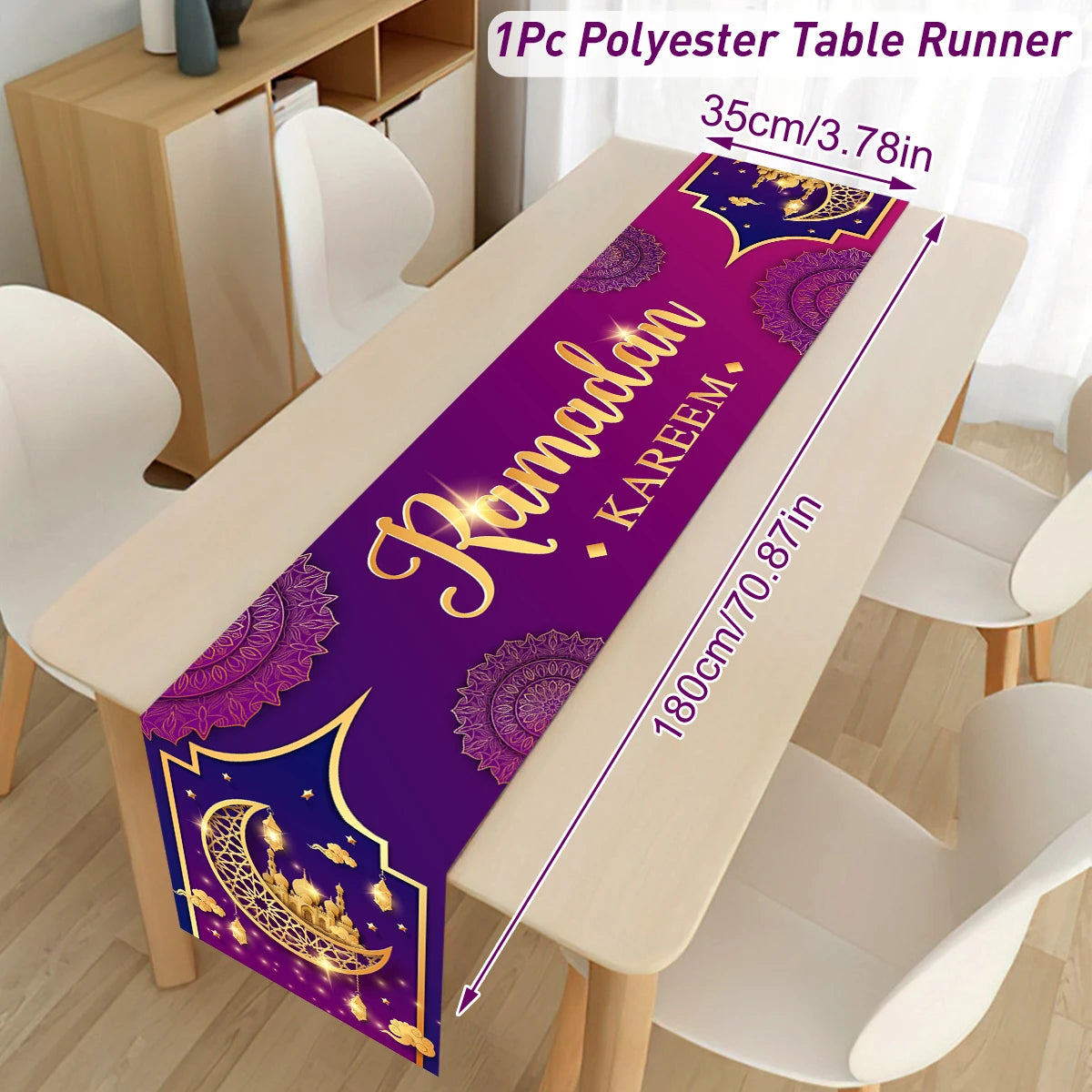 Ramadan Decoration Table Runner EID Mubarak Decor 2025 Home Tablecloth Ramadan Kareem Islamic Muslim Party Eid Al-Fitr Gifts