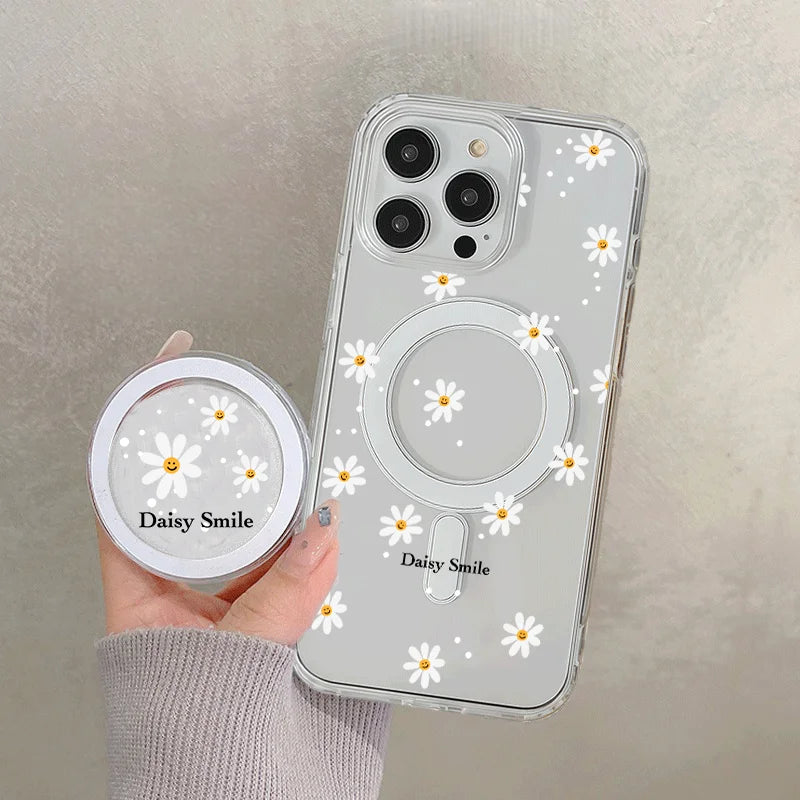 Flower Magnetic Stand Phone Case with MagSafe