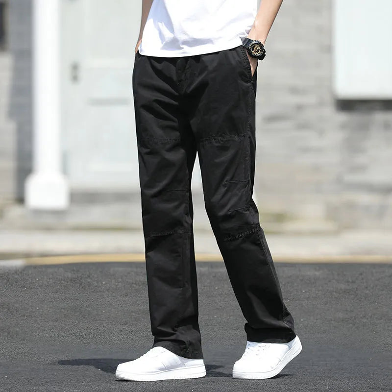Men's Cargo Pants – Outdoor Casual Cotton Sweatpants, Lightweight and Comfortable, Multi-Pocket Work Style