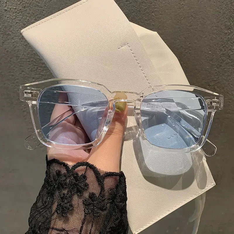 Women’s Korean Retro Cat Eye Sunglasses – Trendy Summer Square UV400 Ocean Film Shades