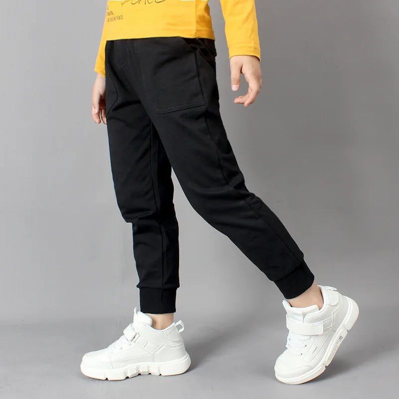 Kids & Baby Boys Cotton Loose Sports Pants – Elastic Waist Trousers for Children (Ages 5–12)