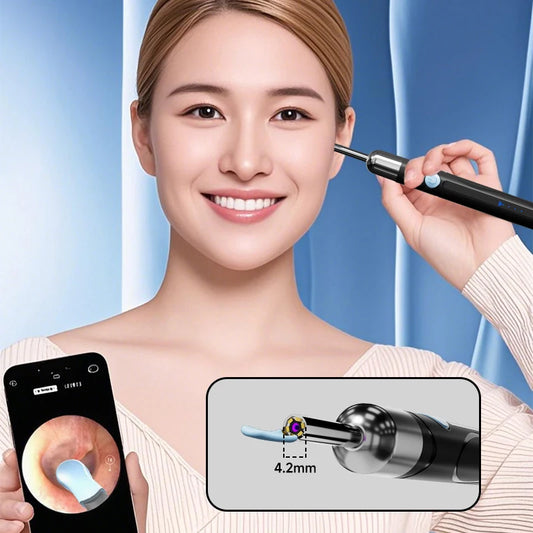 WiFi Visual Ear Cleaner with 1080P HD Camera – Ear Wax Removal Kit with 6 LED Lights, 4.2mm Ear Pick, Waterproof, Compatible with iPhone & Android, Includes Storage Case