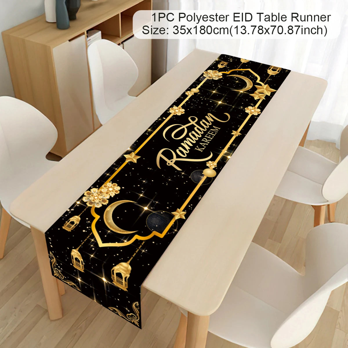 Ramadan Decoration Table Runner EID Mubarak Decor 2025 Home Tablecloth Ramadan Kareem Islamic Muslim Party Eid Al-Fitr Gifts