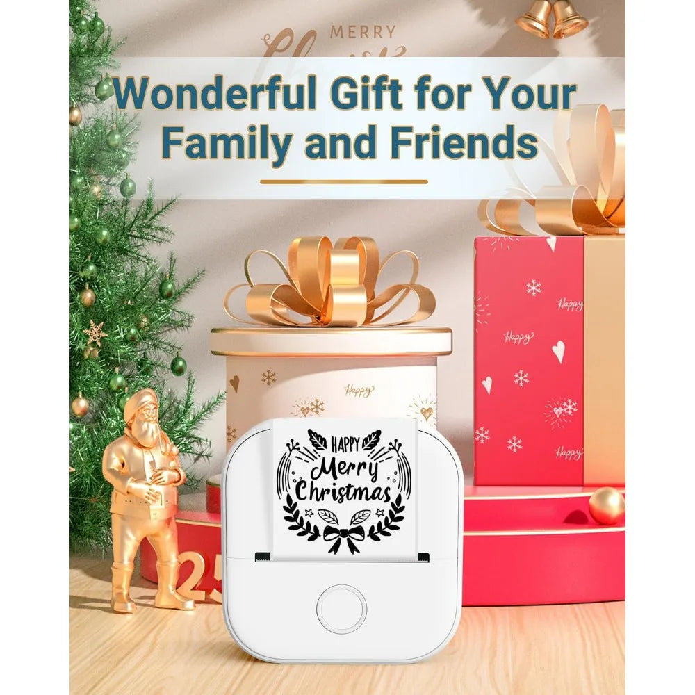 Phomemo T02 Wireless Mini Thermal Printer – Portable Bluetooth Pocket Printer, 203 DPI, Inkless Photo & Label Printing for iOS & Android – Ideal for Notes, Memos, Journals, Crafts