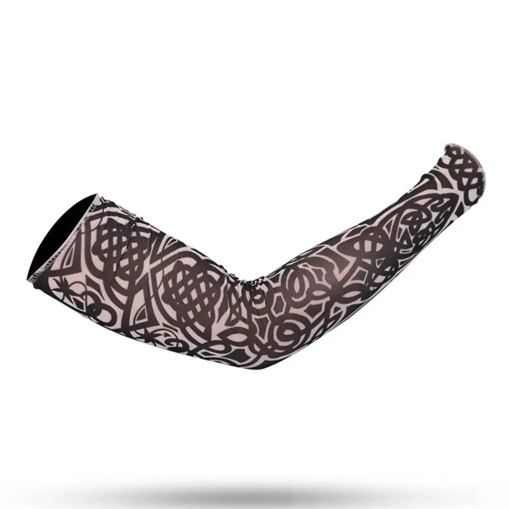 New Flower Tattoo Arm Sleeves – Seamless UV Protection Arm Warmers for Men & Women, Outdoor Riding Sunscreen