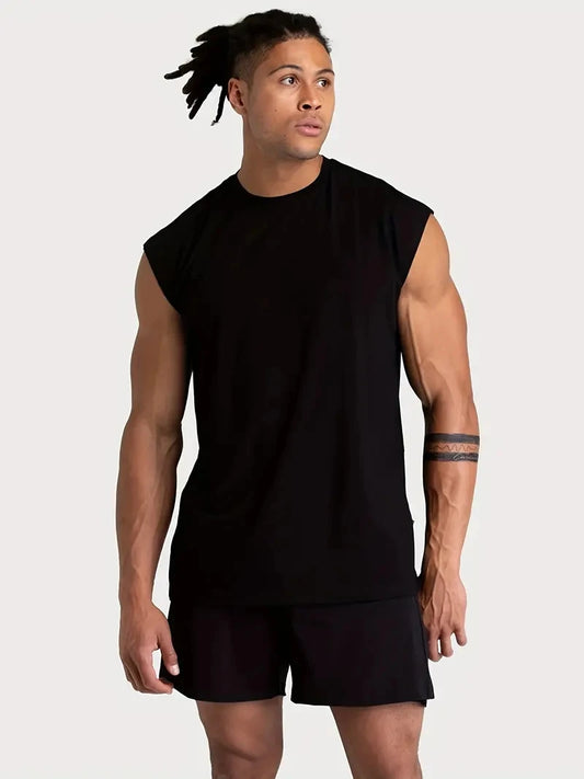 Summer Fitness Vest for Men, Breathable and Loose-Fitting Training Sleeveless T-shirt, Quick-Drying Vest, Fitness Male Clothing