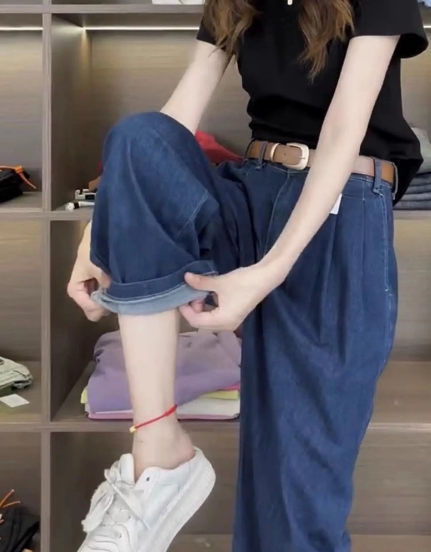 Y2K Harem women’s Jeans  Maxi High Baggy Elegant Bleached 2024 Norm core Fashion Ladies pants