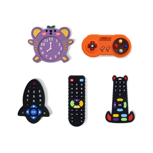 TYRY.HU 1pc Baby Silicone Teether – Remote Control Shape, Rodent Gum Pain Relief, Sensory Educational Teething Toy for Kids