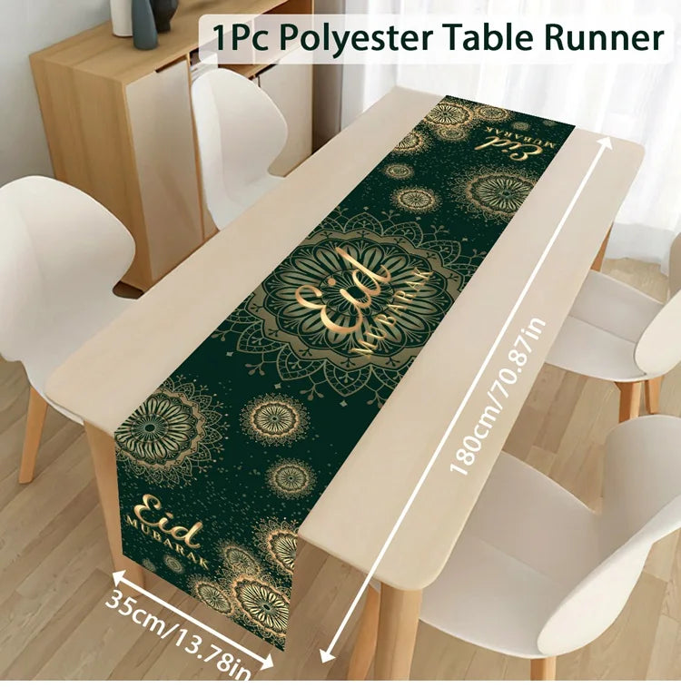 Ramadan Decoration Table Runner EID Mubarak Decor 2025 Home Tablecloth Ramadan Kareem Islamic Muslim Party Eid Al-Fitr Gifts