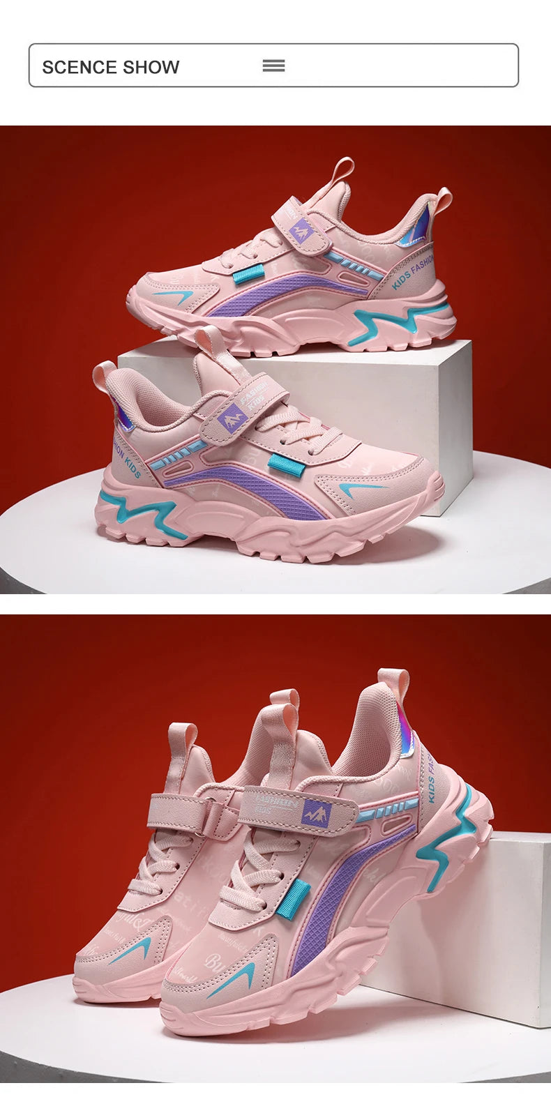 Princess Casual Sneaker Soft Comfortable Waterproof Anti-Slippery Kids Girl Trend Sport Shoes