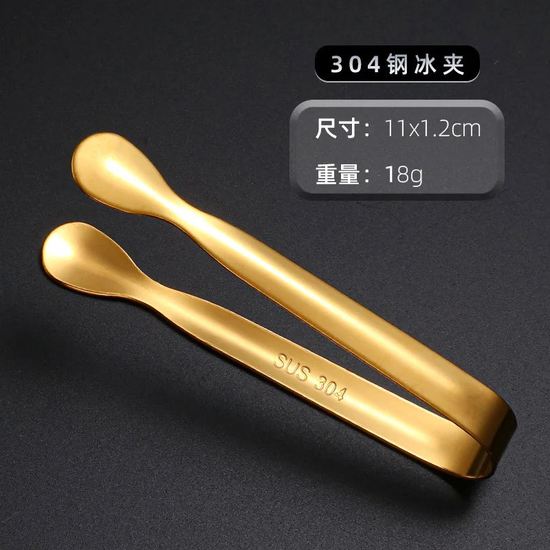 304 Stainless Steel Food grade Ice Clip Thicken Metal Non-slip Food Dessert Clamp also for Bakhoor OUDH incense Tongs 1 Pieces