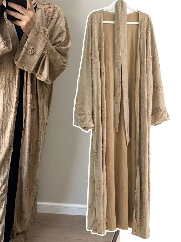 2025 Ramadan Eid Plain Abaya Dubai Kaftan Muslim Kimono Dress Turkey Prayer Islam Abayas For Women Robe Kimono Femme Musulmane Kaftan
