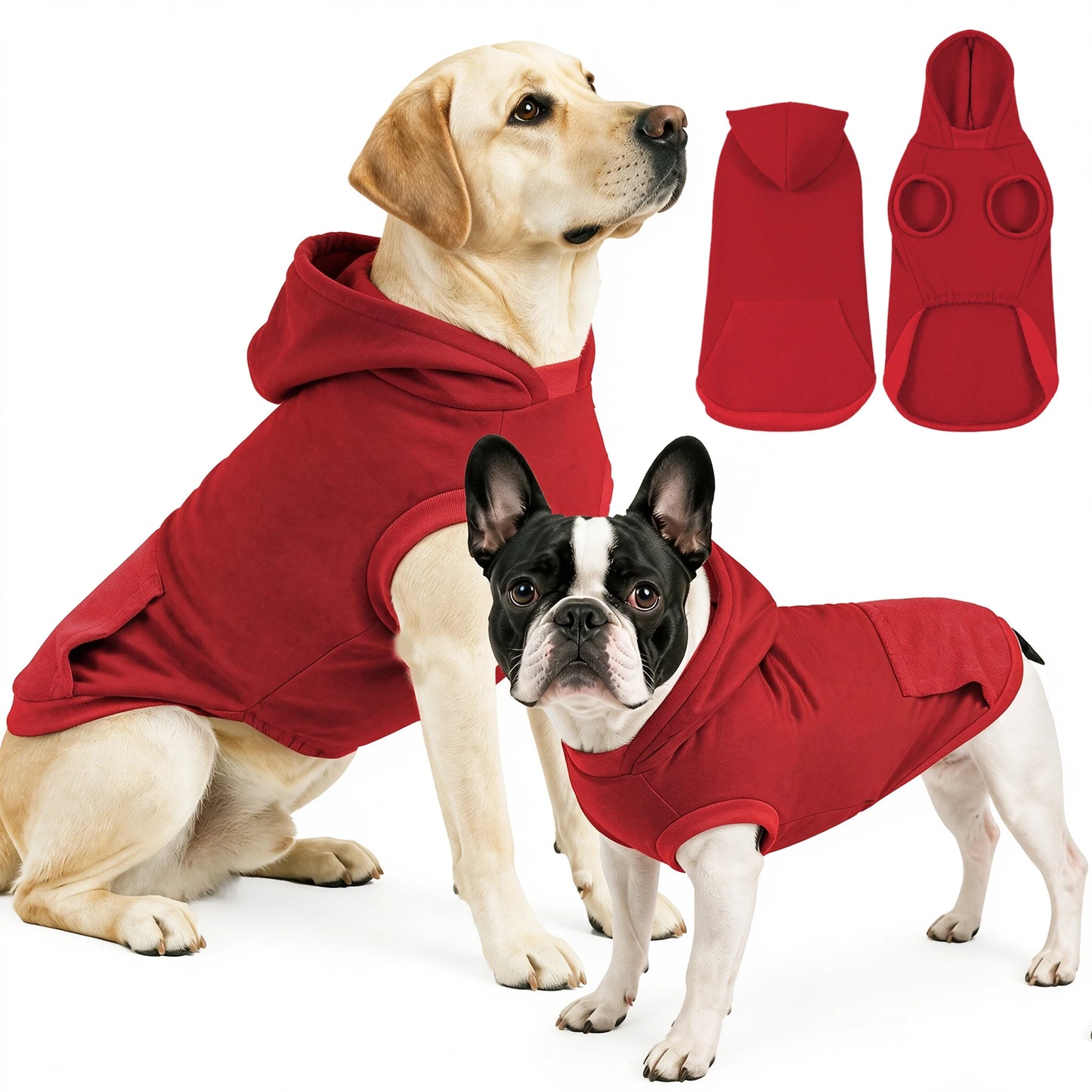 Christmas Sleeveless Dog Hoodie — Warm Pet Sweatshirt for Small to Large Dogs