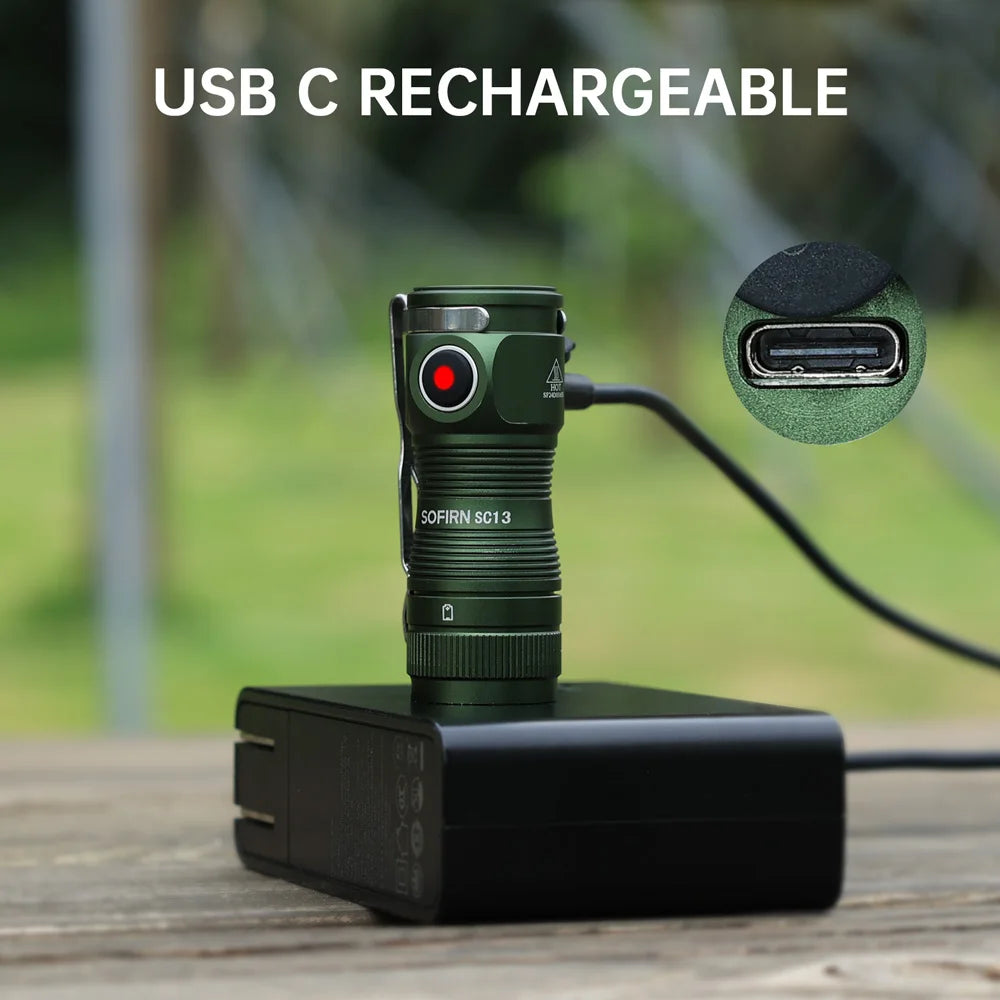 SC13 519A 5000K Mini LED Flashlight – 1100 Lumens, Rechargeable, Magnetic Base