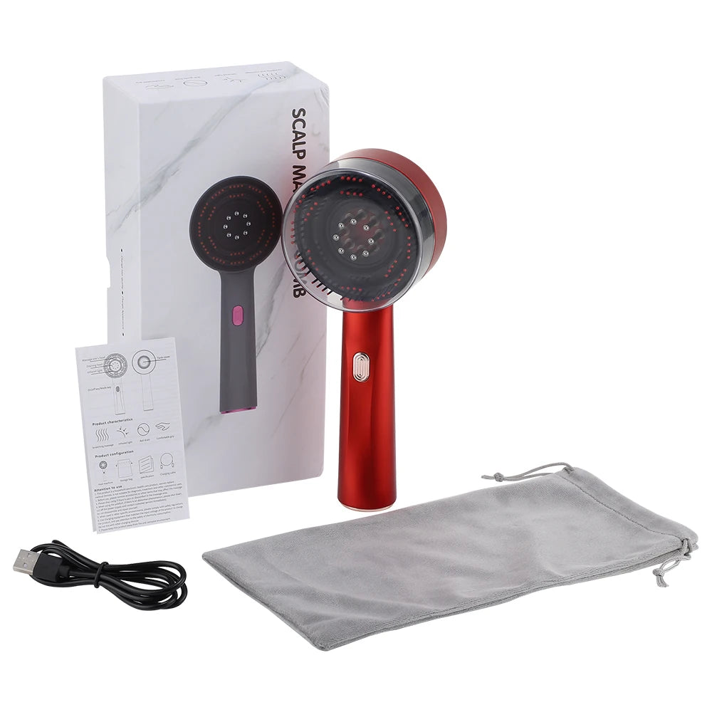 Electric Vibration Massage Comb Portable Scalp Massager with Oil Applicator, Hair Follicle Care Comb for Scalp Relaxation and Hair Care