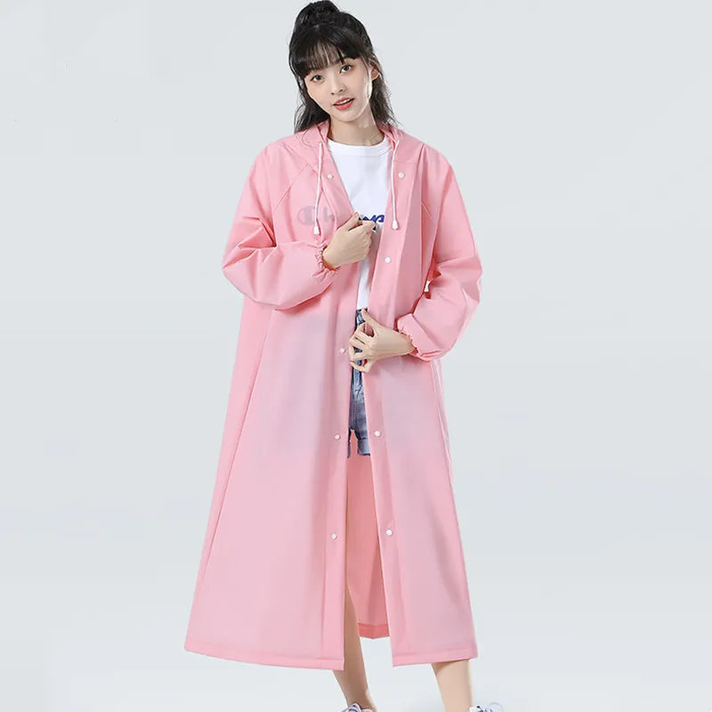 Reusable Hooded Rain Poncho – Waterproof & Spill-Proof for Men and Women