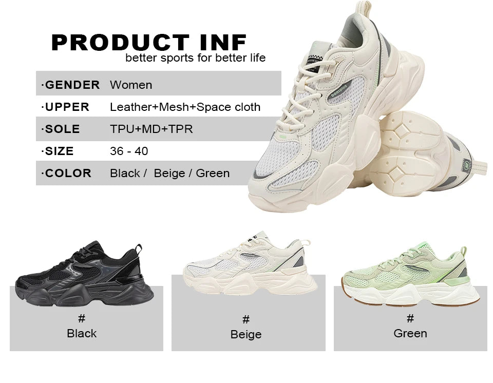 Women Running Shoes Leather Sneakers Lace Up Outdoor Shoes Antiskid Sport Tennis Lightweight Female Walking Shoes