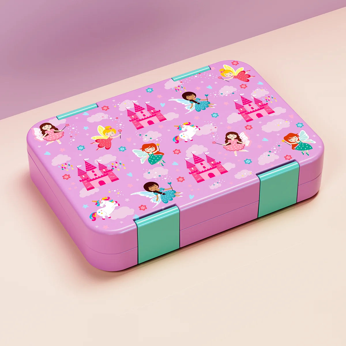 Cartoon Printed Microwavable Bento Lunch Box with 5 Compartments