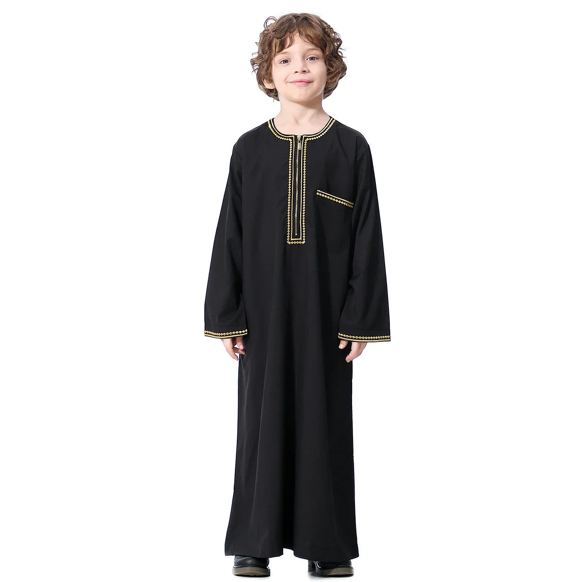 Arab Jubba Boys Robe Kids Abayas Kaftan Islamic Clothing Long Sleeve Thobe Middle East Teenage Clothing Muslim Ramadan Eid Dress