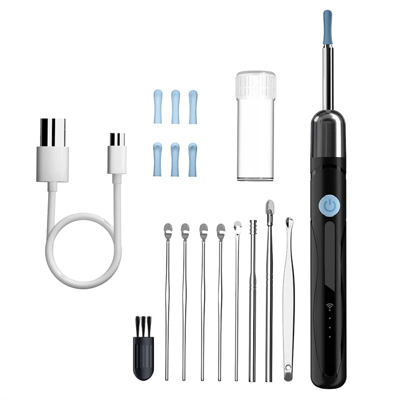 WiFi Visual Ear Cleaner with 1080P HD Camera – Ear Wax Removal Kit with 6 LED Lights, 4.2mm Ear Pick, Waterproof, Compatible with iPhone & Android, Includes Storage Case