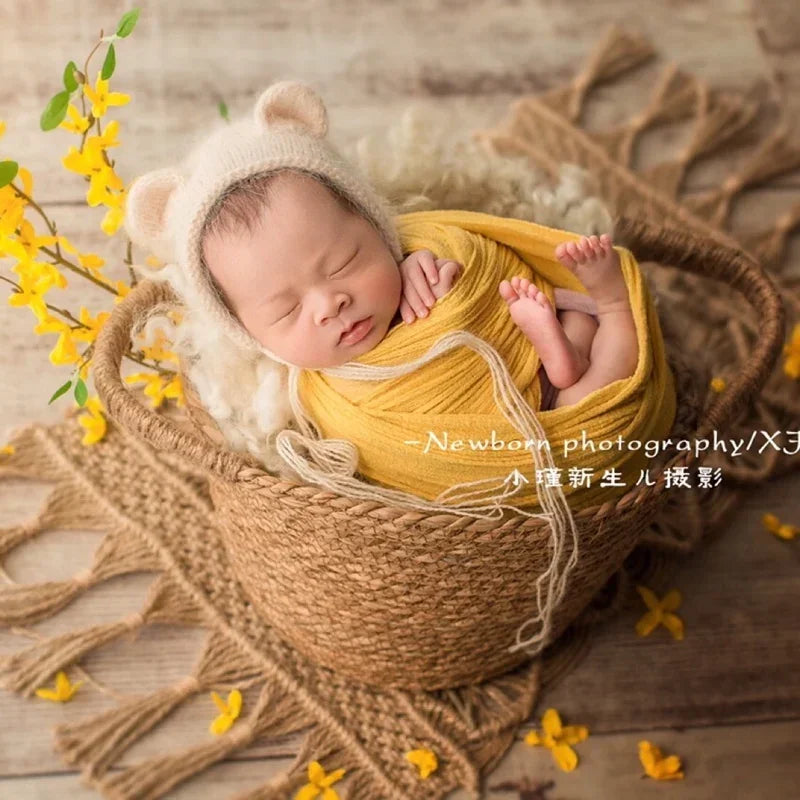 Newborn Photography Props Wrap Baby Blanket Soft Stretchable Cotton Swaddling Backdrop Babies Accessories