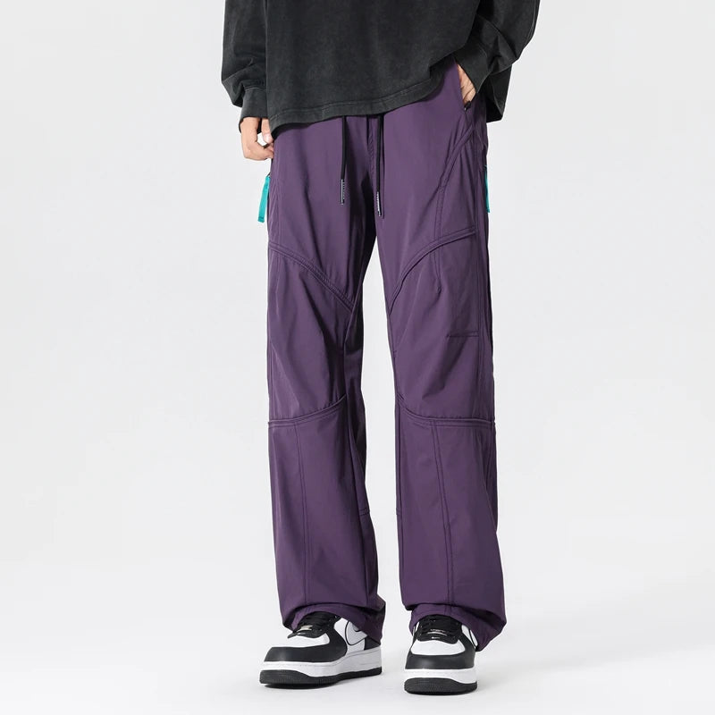Men’s Casual Pants Loose Fit Straight Leg – Water-Resistant Everyday Trousers Spring Fashion
