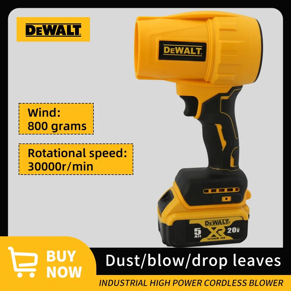 DEWALT 18V Brushless Cordless Handheld Blower – 30,000 RPM High-Speed Turbofan for Car Dust Removal & Carpentry Work