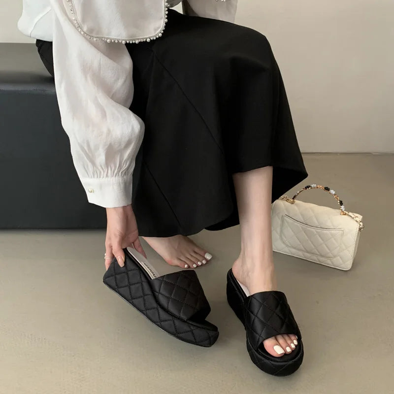 Women's Wedge Heel Slippers – Casual Summer Platform Sandals