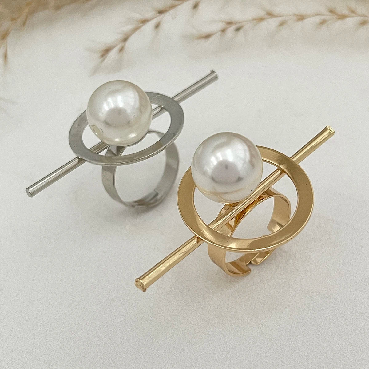 SHIXIN Creative Irregular Geometric Square Round Open Ring for Women Hip Hop Gold Color Adjustable Ring Finger Jewelry 2025 New