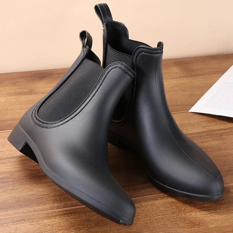 Women’s Chelsea Rain Boots – Waterproof, Anti-Slip, Comfortable Garden Shoes with Fashion Rubber Sole (2025 Style)