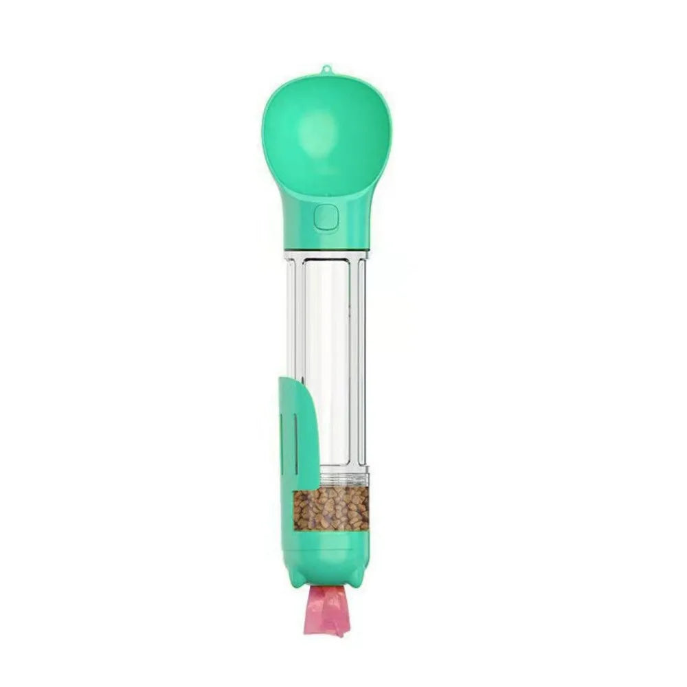 300/500ml 3-in-1 Leak-Proof Pet Water & Food Dispenser with Trash Bag Box and Shovel – Portable Dog Water Bottle and Food Feeder for Puppies and Dogs