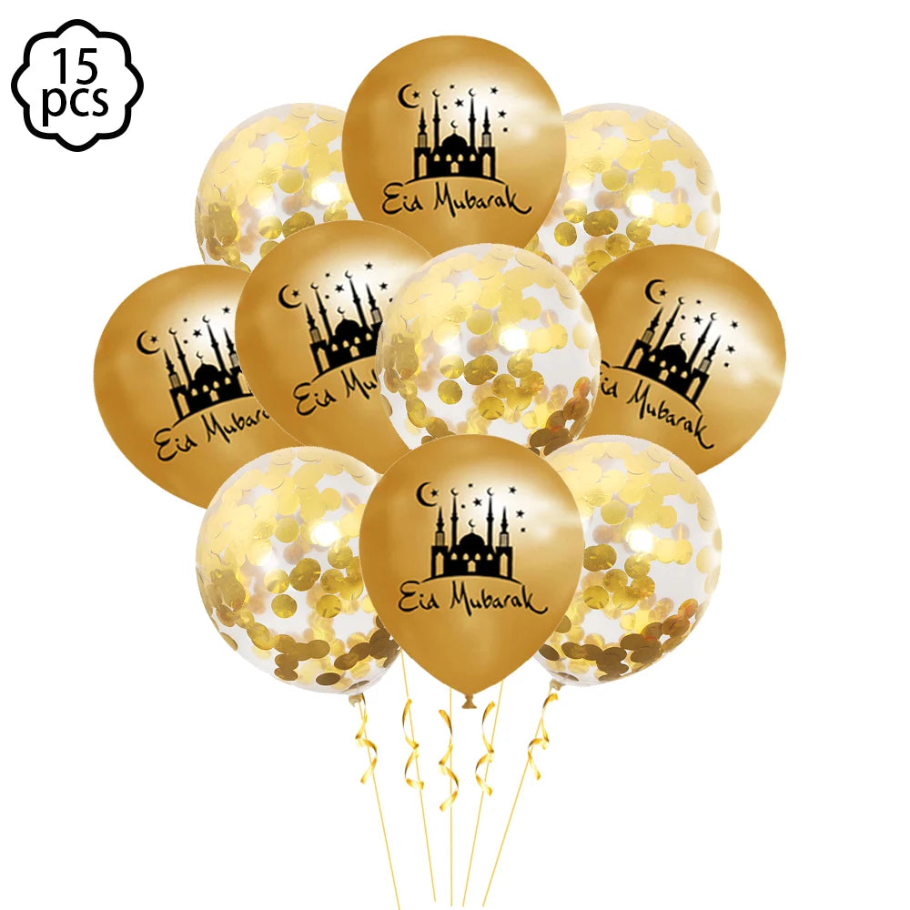 Muslim Islamic Festival Eid Mubarak Napkins Plates Cups Tablecloth Ramadan Kareem Decorations Eid Mubarak party supplies