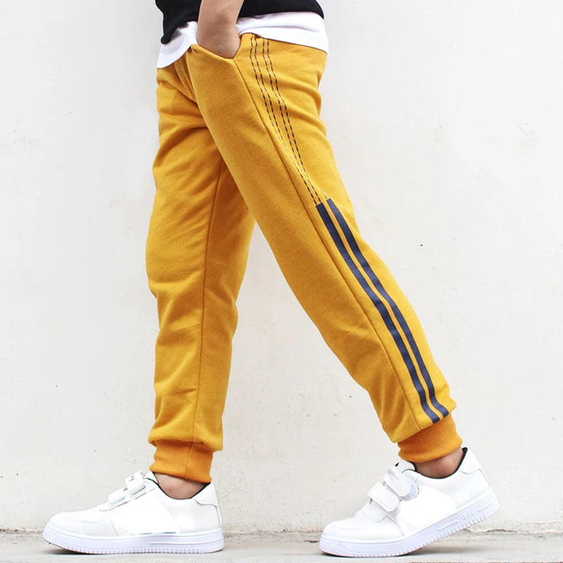 Kids & Baby Boys Cotton Loose Sports Pants – Elastic Waist Trousers for Children (Ages 5–12)