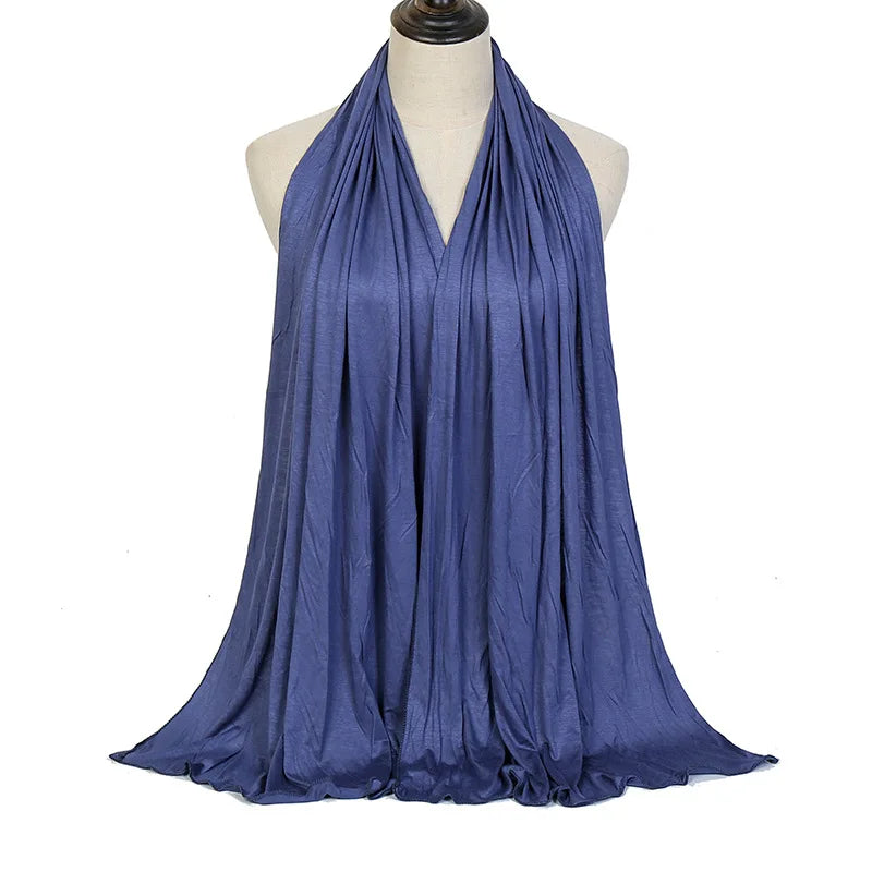 Cotton Jersey Hijab Scarf Long Shawl Plain Soft Turban Tie Head Wraps For Women Headband 170x60cm