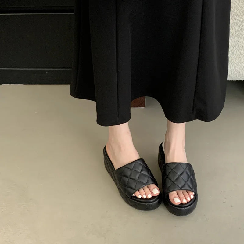 Women's Wedge Heel Slippers – Casual Summer Platform Sandals