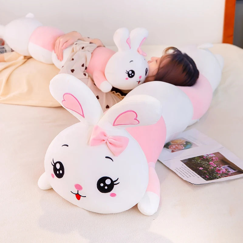 70-130cm Cute Soft Caterpillar Rabbit Plush Toys Nap Stuffed Animal Pillow Home Comfort Cushion Christmas Gift Doll Kids