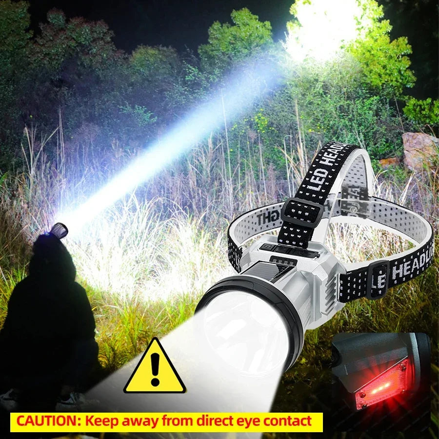 Super Bright LED Rechargeable Headlamp – High-Power Outdoor Flashlight
Perfect for Camping, Fishing, Hiking, and Emergency Use