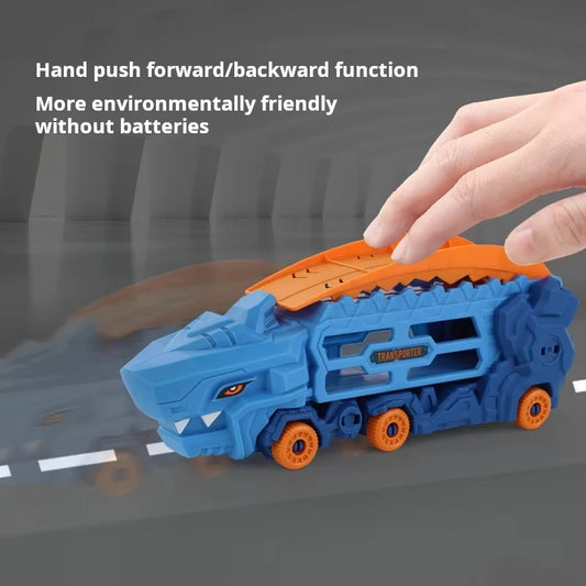 Transforming Vehicle Toy with Foldable Race Track