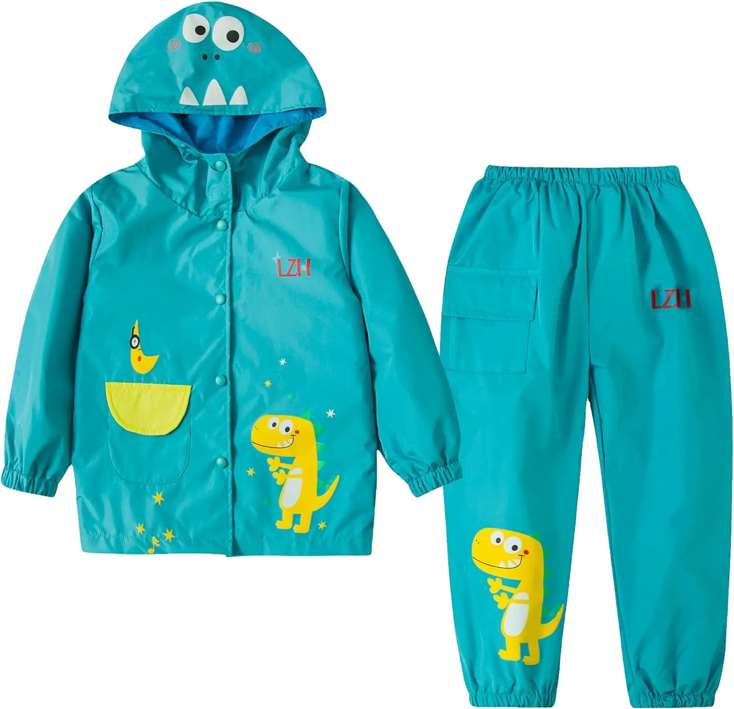 Toddler Rain Suit Set for Boys & Girls – Waterproof Hooded Coat and Pants | Unicorn Design | Autumn/Winter Outfit for Kids Ages 1–5