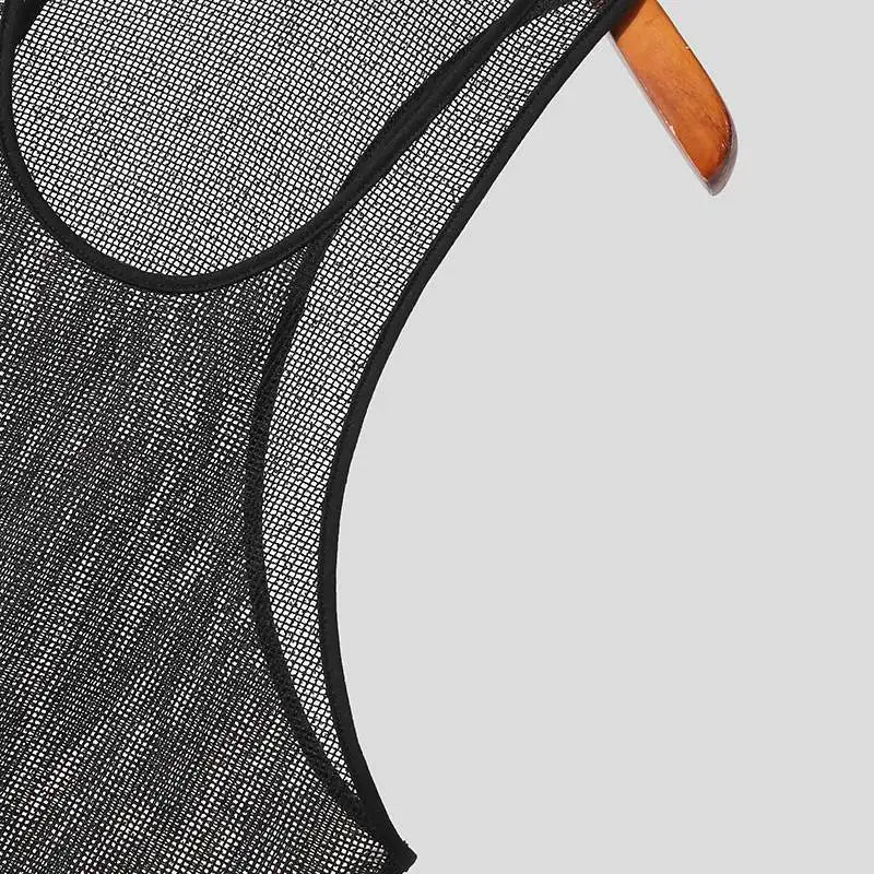 INCERUN Men’s Tank Tops – Mesh Transparent O-Neck Sleeveless Vests – Streetwear Summer Breathable Fashion 2024 – Available in Sizes S-5XL