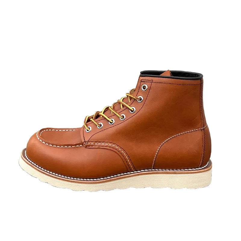 Men’s Leather Work Boots – Durable Full-Grain Leather with Goodyear-Welt Construction