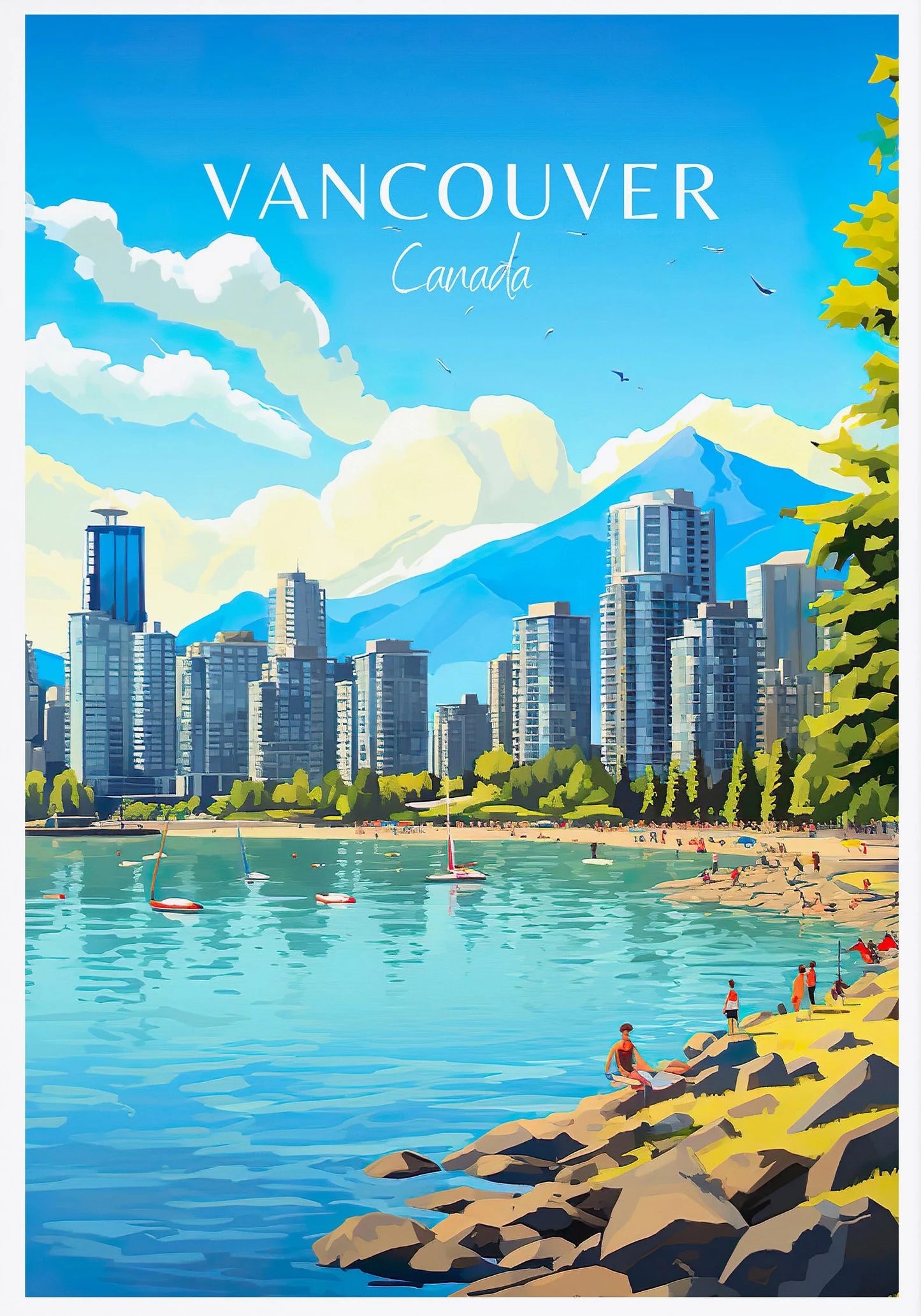 Ottawa Niagara Falls Vancouver Whistler Toronto Travel Poster Canada Canvas Painting Wall Art Picture for Living Room Home Decor