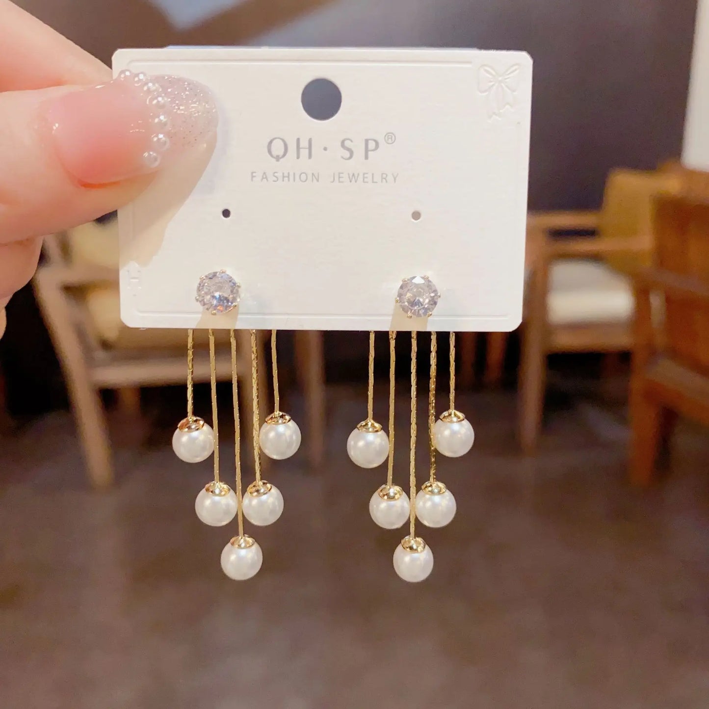 New Fashion Beautiful Zircon Pearl Tassel Earrings Korean Style 2025 Brincos Feminino Party Jewelry Gifts